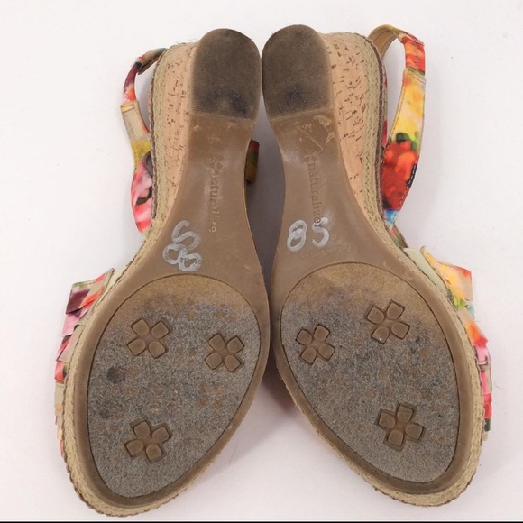 Naturalizer Floral Print Wedge Open Toe Sz 8 1/2 - Picture 7 of 10